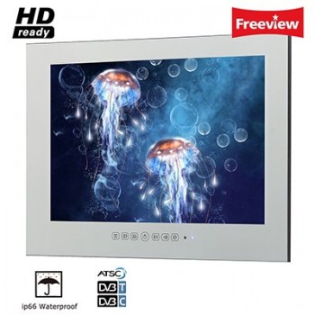 Souria 55 inch Waterproof Sauna Room LED TV Smart IP66 Wall Mounted Bathroom BIG Screen Display (Magic Mirror/ Black Color)