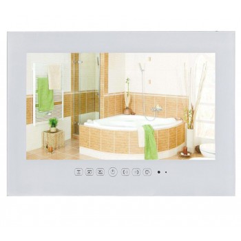 Souria 27 inch Full HD 1080 Waterproof Bathroom LED TV Shower TV IP66 Water-Resistant Display (Black/White)