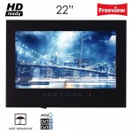 Souria 22 inch Hotel Indoor Advertising Television IP66 Waterproof Rated Multifunctional Bathroom LED TV Black/White
