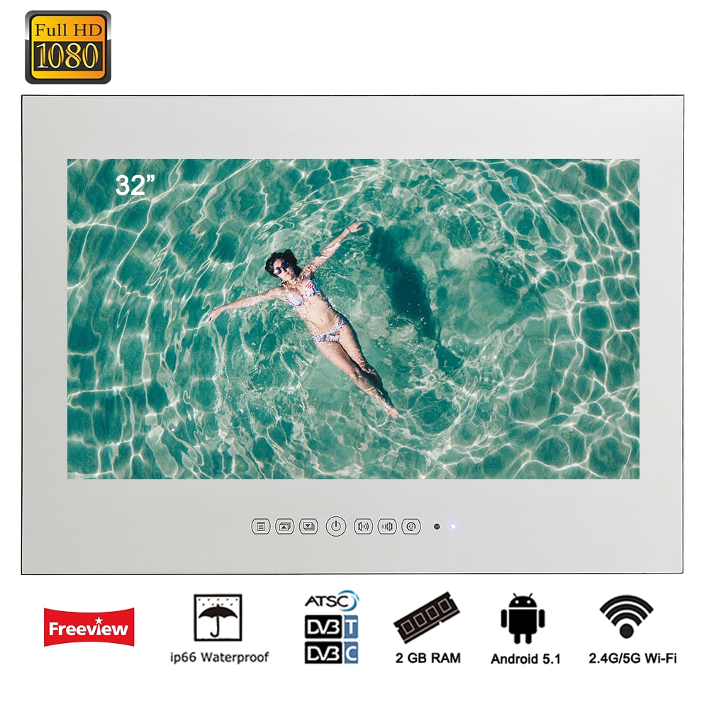 Souria 32 inch Magic Mirror Android Luxury Smart TV Television Hotel TV WIFI full-HD 1080P Shower LED TV Advertising Players