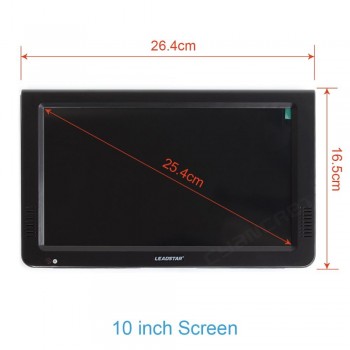 LEADSTAR 10 inch HD Portable TV DVB-T2 ATSC ISDB-T tdt Digital and Analog mini small Car Television Support USB SD Card MP4 AC3