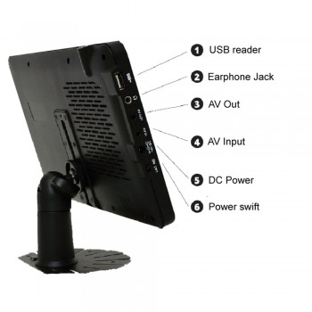 Liedao 9 Inch Portable Car TV Television DVB-T2 digital system HD Channel Receiver AV Input Monitor PVR Program Recording
