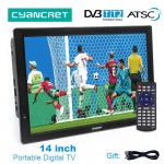LEADSTAR D14 14 inch HD Portable TV DVB-T2 ATSC Digital Analog Television Mini Small Car TV Support MP4 AC3 HDMI Monitor for PS4
