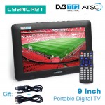 LEADSTAR 9 inch Portable TV DVB-T2 ATSC tdt Digital and Analog mini small Car Television Support USB TF Card PVR MP4 AC3
