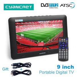 LEADSTAR 9 inch Portable TV DVB-T2 ATSC tdt Digital and Analog mini small Car Television Support USB TF Card PVR MP4 AC3