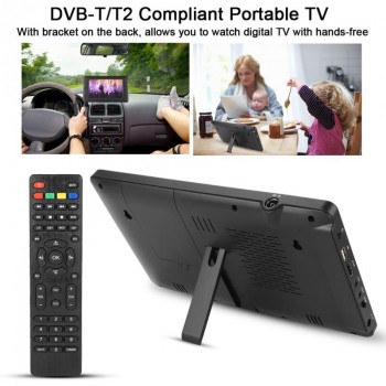 9 inch Portable DVB-T/T2 Digital TV HD Player with WiFi Antenna Remote Control Multi-functional Digital TV EU Plug 110-240V
