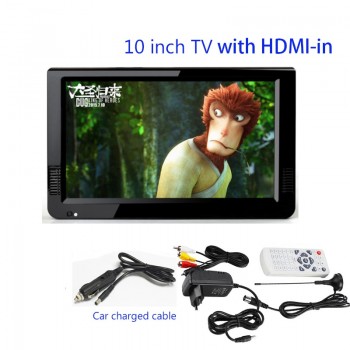 HD Portable TV 10 Inch Digital And Analog Led Televisions Support TF Card USB Audio Car Television HDMI Input DVB-T DVB-T2 AC3