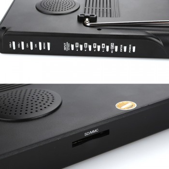 11.6 Inch Portable DVB-T2 TV Digital Analog HD TV Color TFT-LED Support TF Card W/Remote Control Universal Media Player