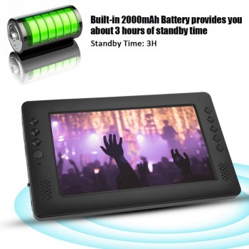 9 Portable DVB-T/T2 Digital TV HD Player with WiFi Antenna Remote Control Multi-functional Digital TV EU Plug 110-240V