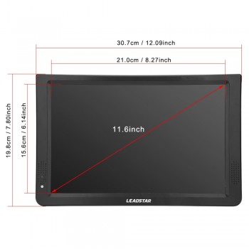 11.6 Inch Portable Digital Analog Television DVB-T/T2 1280*800 Resolution HD PAL 1080P LED TV for Home Car Airplane EU Plug