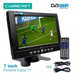 LEADSTAR D768 7 inch Portable TV DVB-T2 tdt Digital and Analog mini small Car TV Television Support USB TF Card MP4 AC3