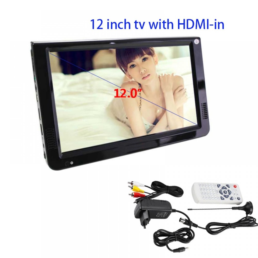 LEADSTAR Portable DVB-T-T2 12.1 Inches Rechargeable Digital Color TV Television Player TFT-LED Screen HDMI USB MMC AV AUX TV