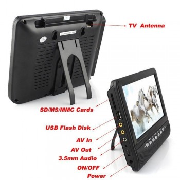 Super Slim Fashion Design Good Brightness amp; Wide Viewing Angle 9 inch 10 inch Portable TV two speakers no operating system DC12V