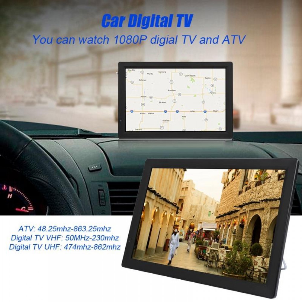 LEADSTAR 14inch 1080P Car Digital TV ATV High Sensitivity Tuner Portable TV for ATSC-T/T2 Only for Korea for EU Plug