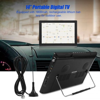 14 Portable DVB-T/T2 ATSC LCD Television 1080P TFT-LED Mini TV Smart TV Car Digital Antenna Television with HDMI VGA Interface