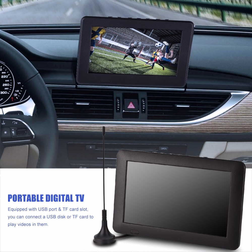 Portable TV 9 110V-240V ATSC 16:9 Car Digital TV Support TFT USB 1080P HD LED HDMI Video Player Built-in 1500Mah Batteries New