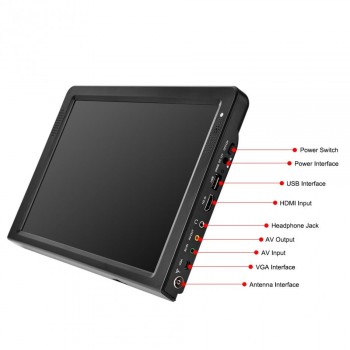 LEADSTAR 7inch DVB-T-T2 16:9 Portable TFT-LED HD Digital Analog Color TV Television Player UK Plug for UK Malaysia