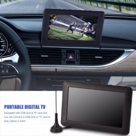 9 inch Portable TV 110V-240V ATSC 16:9 Car Digital TV  TFT Display 1080P HD LED Video Player Built-in 1500Mah Batteries