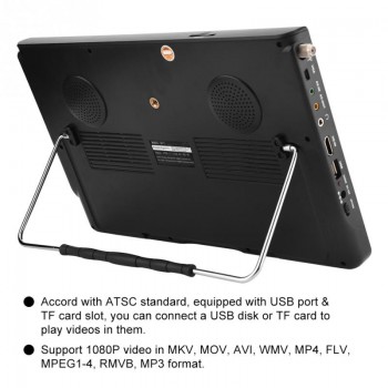 LEADSTAR 11.6 inch Digital Television ATSC For South Korea Portable TV Player 1080P HD HDMI Video Player Color Screen EU Plug
