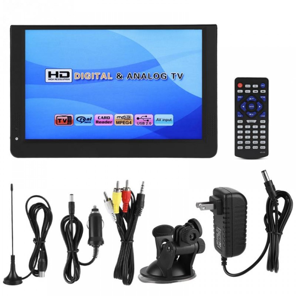LEADSTAR 12inch television Color Screen 1080P Car Digital TV ATV/UHF/VHF Stereo Surrounding Car Televisions For US Plug 2018