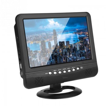 9.5inch Portable LCD TV Analog Car Analog Mobile TV Television Remote Control 110-240V Outdoor Analog TV US Plug
