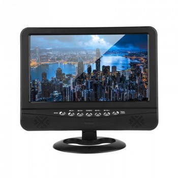 9.5inch Portable LCD TV Analog Car Analog Mobile TV Television Remote Control 110-240V Outdoor Analog TV US Plug