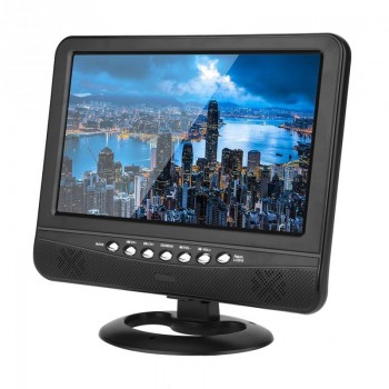9.5inch Portable LCD TV Analog Car Analog Mobile TV Television Remote Control 110-240V Outdoor Analog TV US Plug