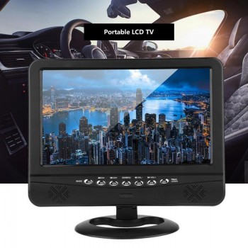 9.5inch Portable LCD TV Analog Car Analog Mobile TV Television Remote Control 110-240V Outdoor Analog TV US Plug