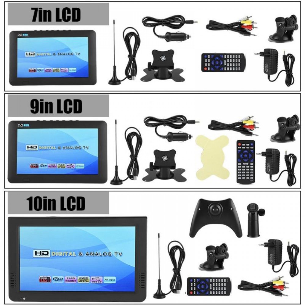 LEADSTAR 7inch DVB-T2 High Sensitivity Car Digital TV Stereo Surrounding 1080P Car Televisions 2019 new style