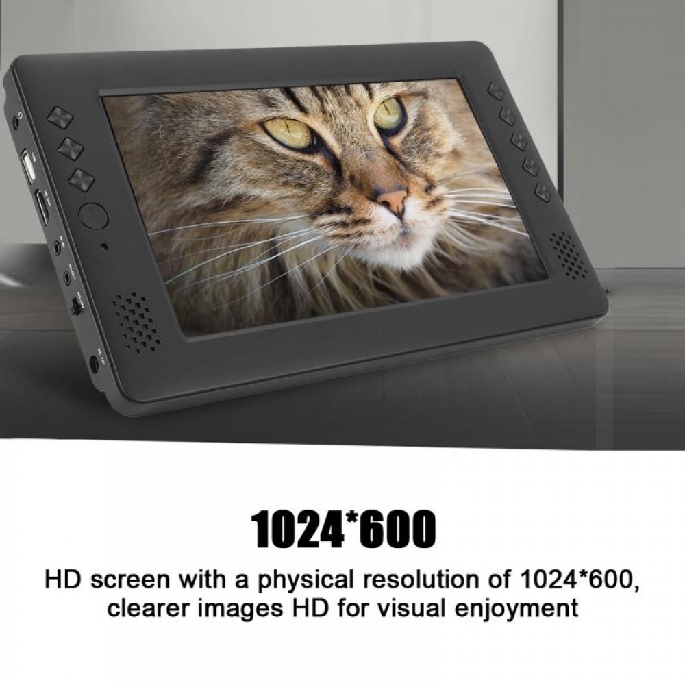 9inch Portable DVB-T/T2 Digital TV 1024*600 HD Player with WiFi Antenna Remote Control EU Plug 110-240V