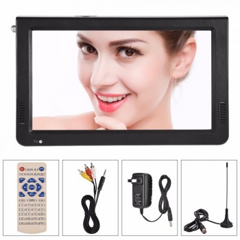 10 inch Portable TV 110V-240V ATSC 16:9 Car Digital TV TFT Display 1080P HD LED Video Player Built-in 1500Mah Batteries New