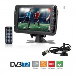 7inch Portable Car TV Television DVB-T2 DVB-T digital Car TV With Dolby Receiver /w AV USB Port MP3/MP4 Record TV Program