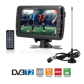7inch Portable Car TV Television DVB-T2 DVB-T digital Car TV With Dolby Receiver /w AV USB Port MP3/MP4 Record TV Program