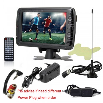 7inch Portable Car TV Television DVB-T2 DVB-T digital Car TV With Dolby Receiver /w AV USB Port MP3/MP4 Record TV Program
