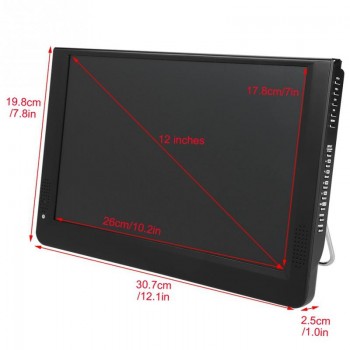 LEADSTAR 12inch Television 1080P DVB-T/T2 Portable Mini 16:9 LED Handheld  Digital TV Televisions Player with UK Plug new style