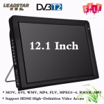 Leadstar Portable TV Television DVB 12 Inch Rechargeable Digital Vedio Color TV Car TV Player TFT-LED Screen Support 1080P Video