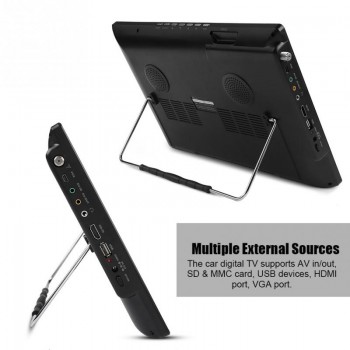 LEADSTAR 14in 1080P Car Digital TV ATV High Sensitivity Tuner Portable TV for ATSC-T/T2 Only for Korea for EU Plug