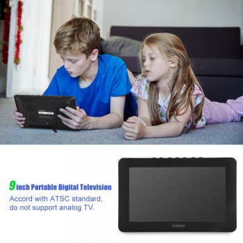 LEADSTAR 9inch ATSC 16:9 HD Digital Analog Portable TV Color Television Player for Home Car for EU Plug