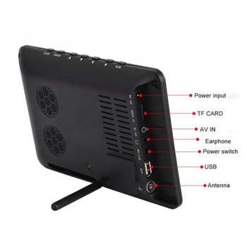 FTA strong siginal rechargeable H.264 USB HD out multi language software upgrade digital 7 inch portable tv!
