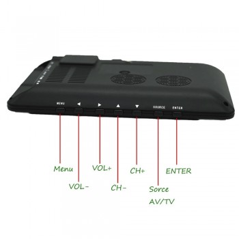 FTA strong siginal rechargeable H.264 USB HD out multi language software upgrade digital 7 inch portable tv!