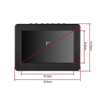 FTA strong siginal rechargeable H.264 USB HD out multi language software upgrade digital 7 inch portable tv!
