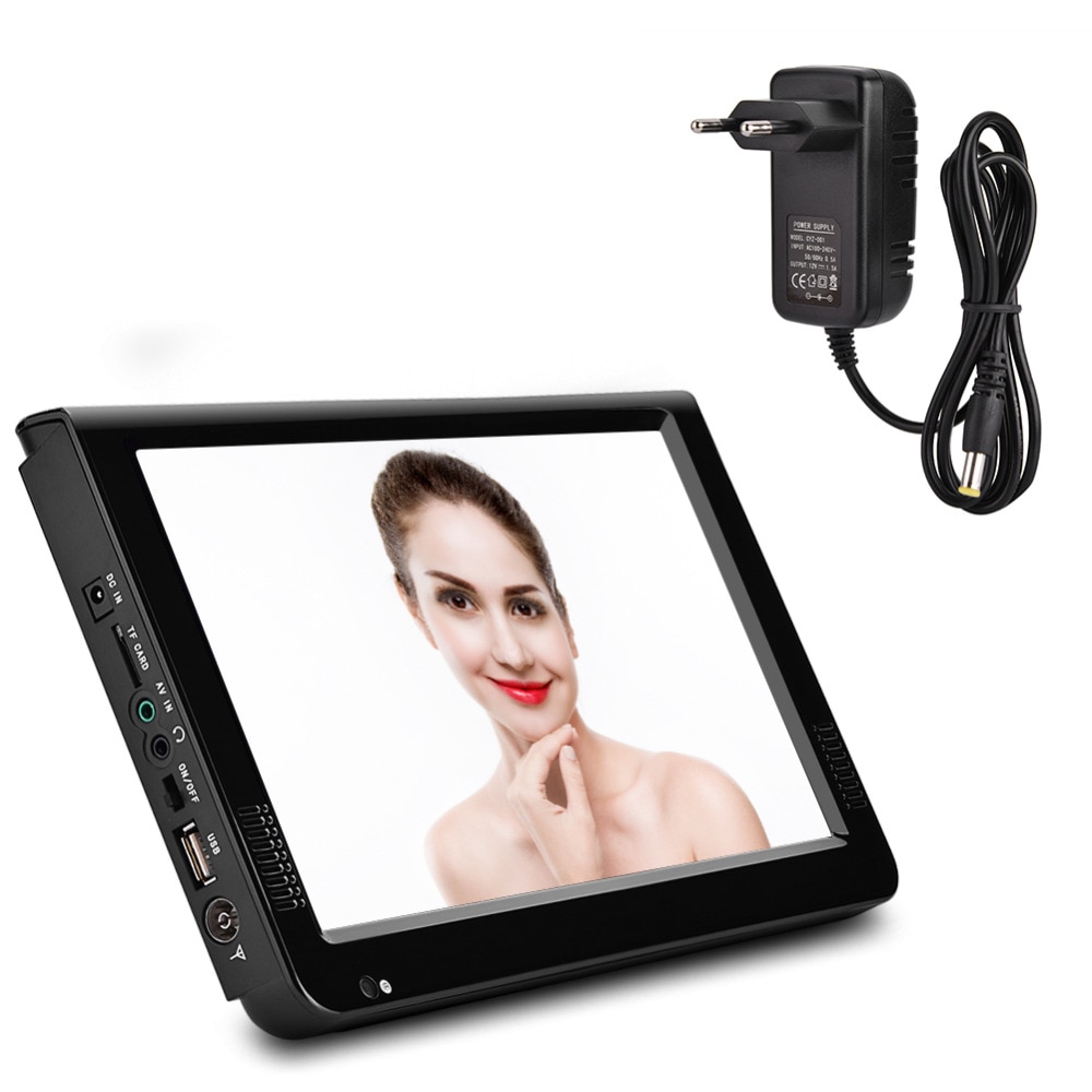 LEADSTAR ISDB-T 10.1 Inches 16:9 Portable TFT-LED Digital Analog Color TV Television Player for EU Plug
