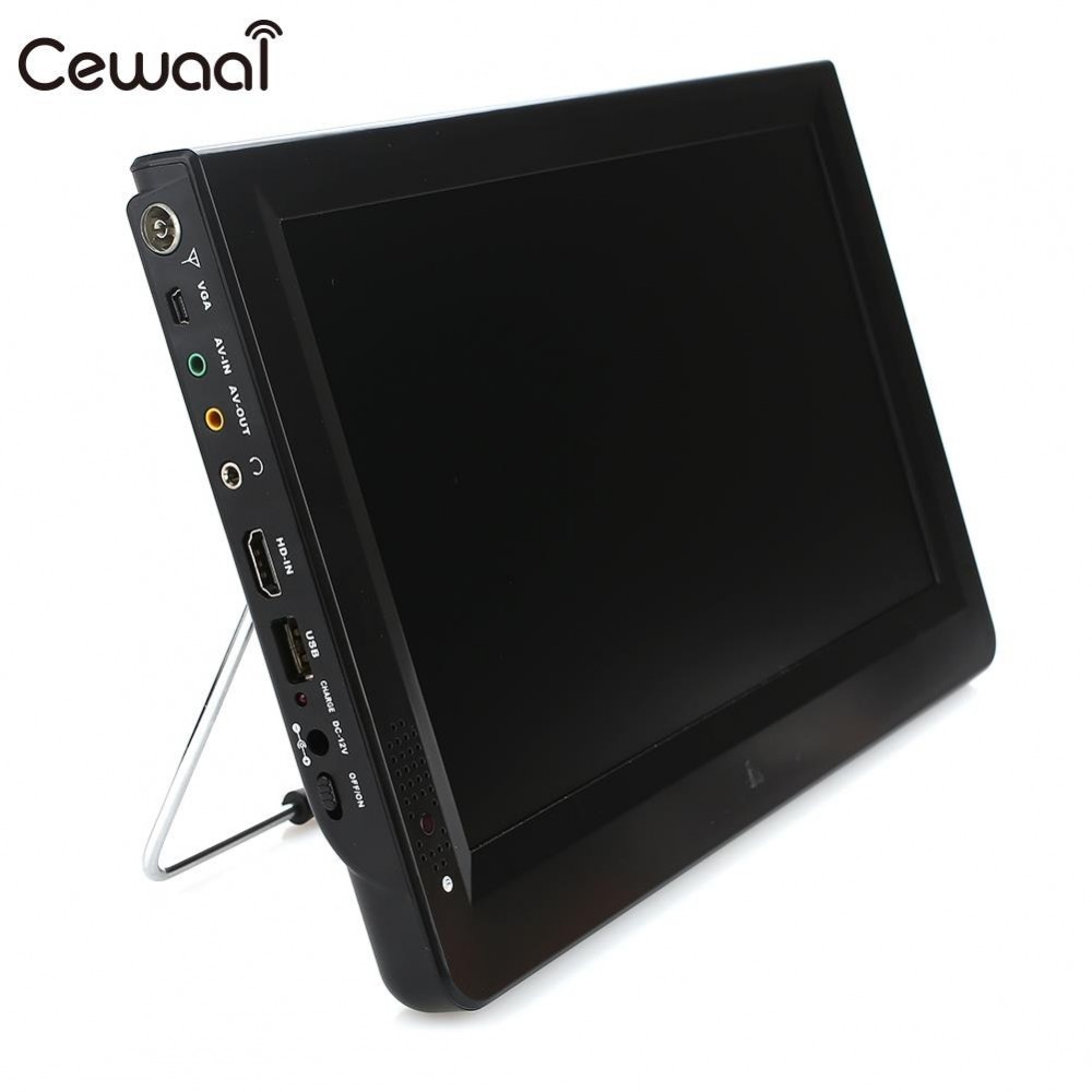 Cewaal 11.6 Inch 1280*800 Handheld Digital Analog TV Outdoor Rechargeable Digital TV Portable Home Portable DVB-T2 TV