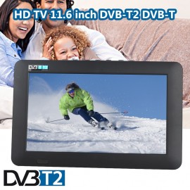 11.6 Inch Digital Analog TV Handheld Travel Home Universal Portable W/Remote Control Office USB Rechargeable Digital TV