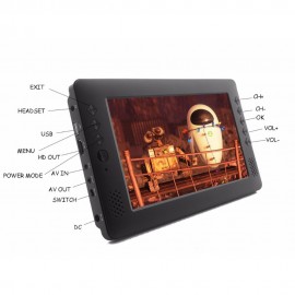 Factory price! 9 inch TV +WIFI Dongle+Car charger+Accessories!H.265 USB HD out  wifi multi-language digital 9 inch portable TV
