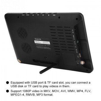 LEADSTAR 9 Inch  Television ATSC 16:9 HD Digital Analog Portable TV Television Player US/EU Plug