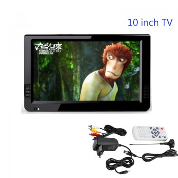 2017 New HD TV 10 Inch Digital And Analog TV Receiver And TF Card And USB Audio And Video Playback Portable DVB-T2 Television