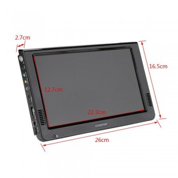 10 inches DVB-T-T2 16:9 Portable TFT-LED HD Digital Analog Color TV Television Player for UK Plug