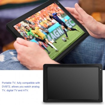 12 inches DVB-T-T2 16:9 Portable TFT-LED HD Digital Analog Color TV Television Player for UK Plug
