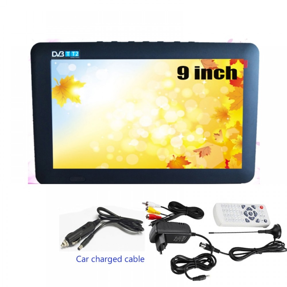 LEADSTAR DVB-T 9 Inches Car Portable TV 110-240V Digital Color TV Television Player TFT-LED Screen with EU US Adapter Optional